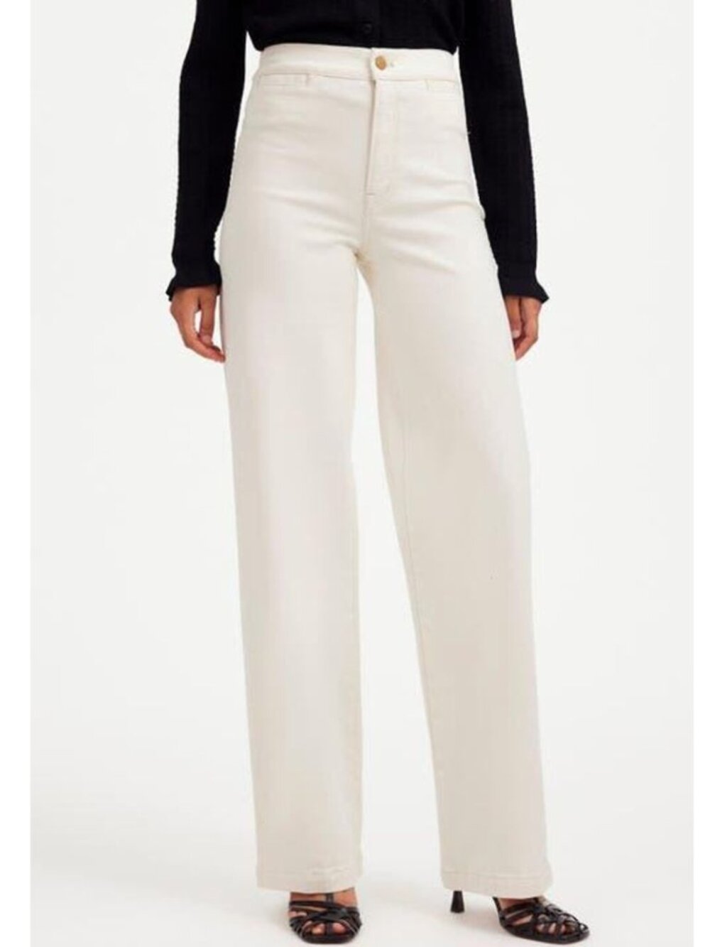Madewell Women's White The Emmett Welt Pocket Wide Leg Jeans. NWT. sz 24